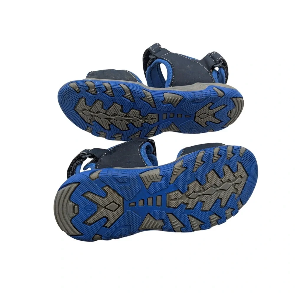 Eddie Bauer Kids Boys‎ Navy Blue Gray Sport Sandals Hook and Loop Size [SIZE]
